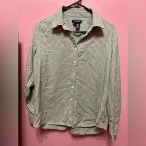 🥰 Lands End Size MP Long Sleeve Flannel Shirt 👚
